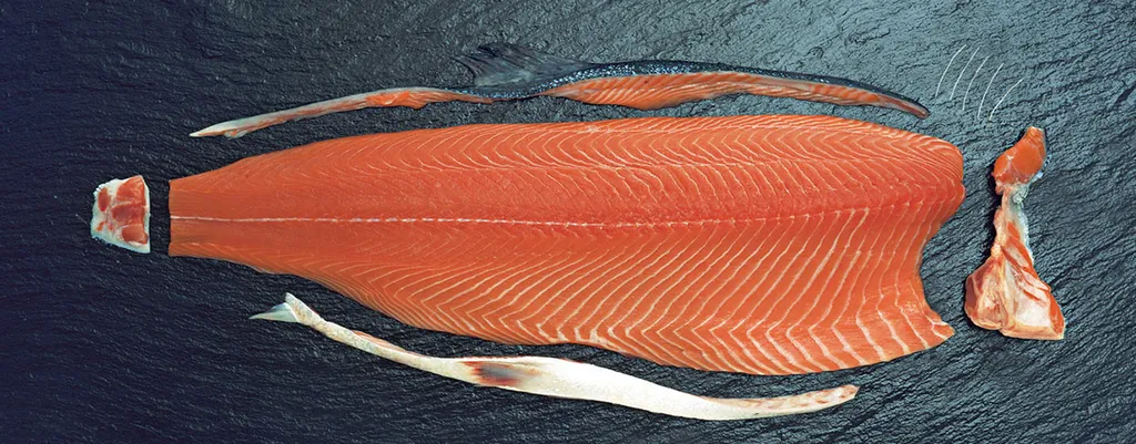 фотография продукта Разделка лососевых на филе трим А,B,C,D,E